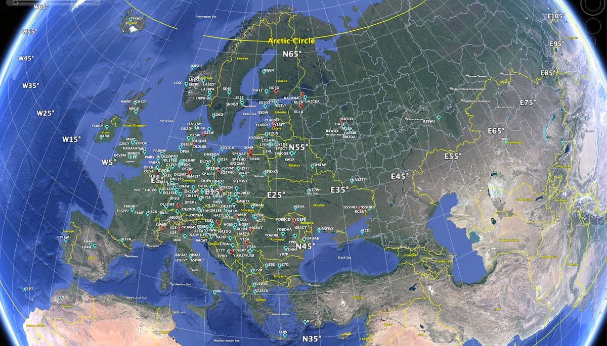 SE0X CQ WPX 80/160m mapped QSOs