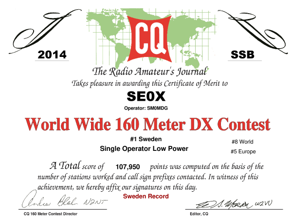 SE0X CQ160 2014 SSB´